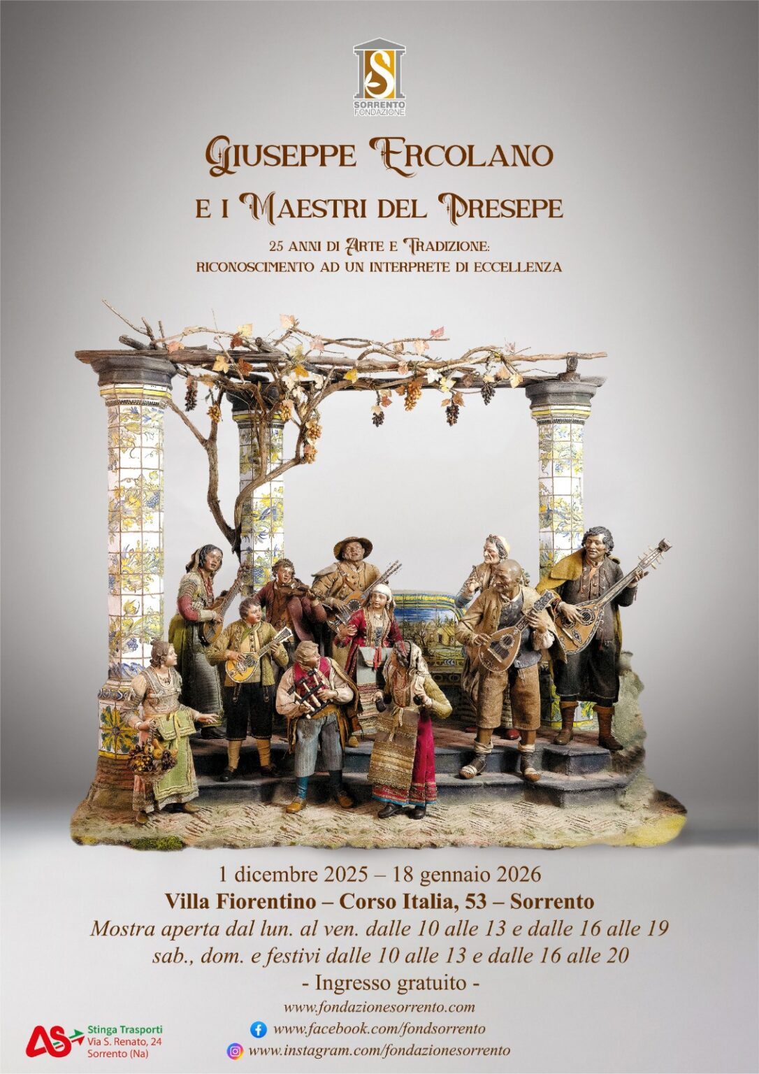 Locandina Mostra Presepi Natale 2025 a Villa Fiorentino