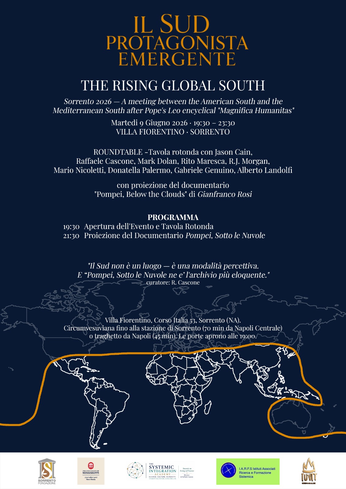 Evento a Villa Fiorentino incontro tra America del sud e Mediterraneo