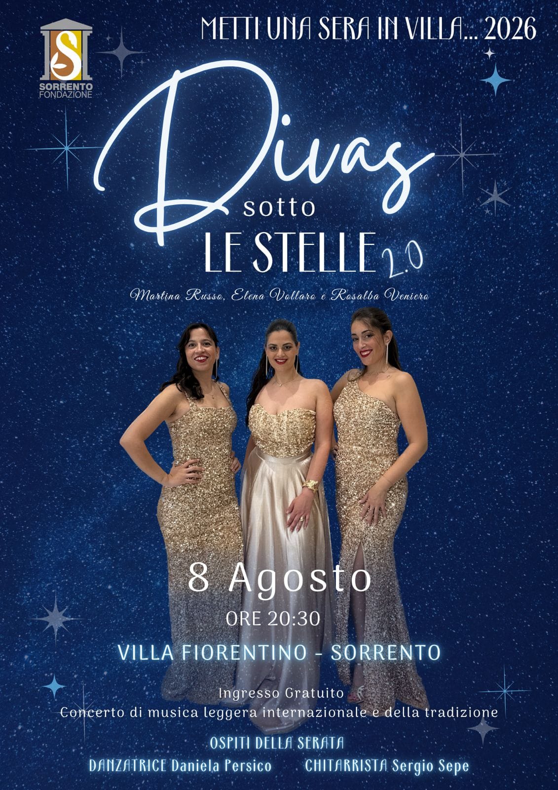 Divas sotto le stelle 2.0 musica e spettacolo a Villa Fiorentino